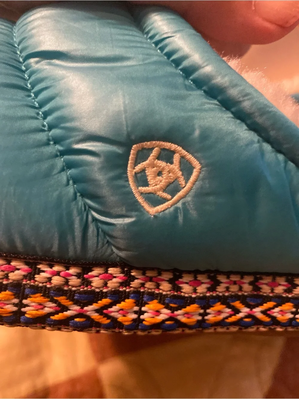 Ariat Kids Teal Quilted Slip-On Slippers